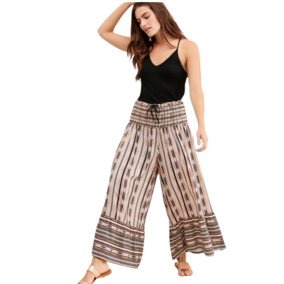 Anthropology Maeve zamirah Colette wide leg smocked pants size XS - Picture 1 of 16